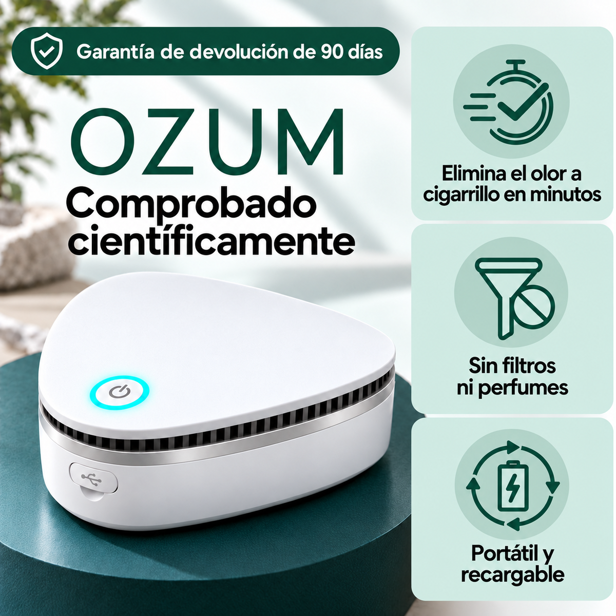 OZUM: producto y beneficios del tratamiento del olor a cigarrillo.