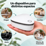Un dispositivo para distintos espacios: hogar, cocina, auto y olores de mascotas.